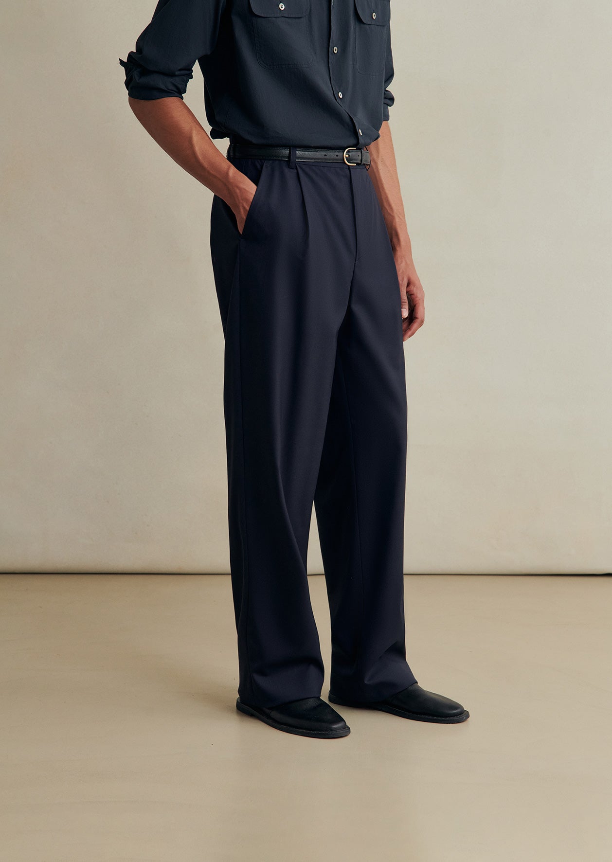 De Bonne Facture Grandad Trousers / Navy
