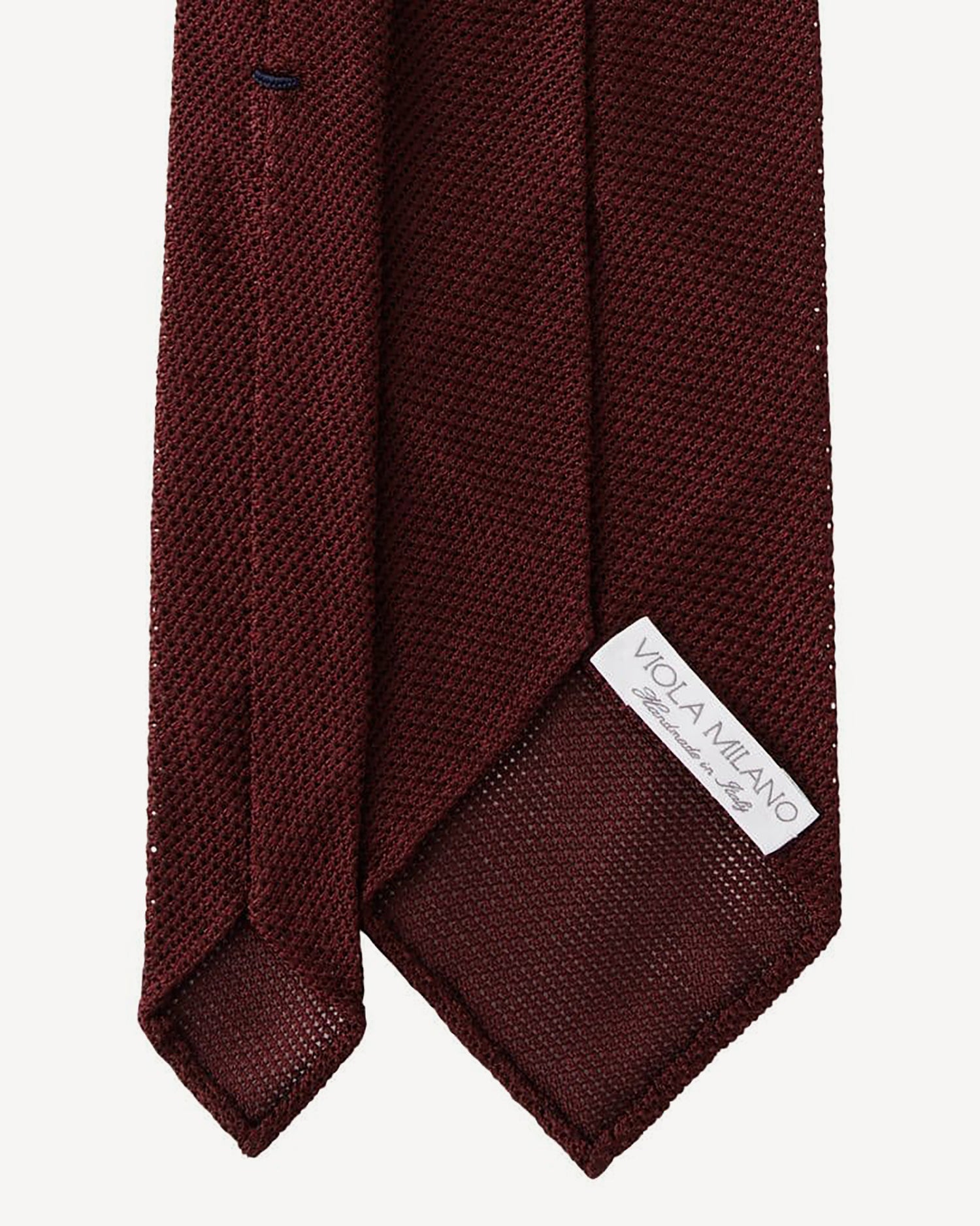 Viola Milano Grenadine Garza Fina Unlined Silk Tie / Burgundy