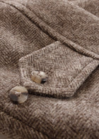 De Bonne Facture Grandad Coat Portuguese Wool / Undyed Herringbone