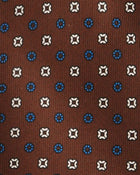Viola Milano Mixed Floral 3-Fold Handprinted Selftipped Silk Tie / Brown