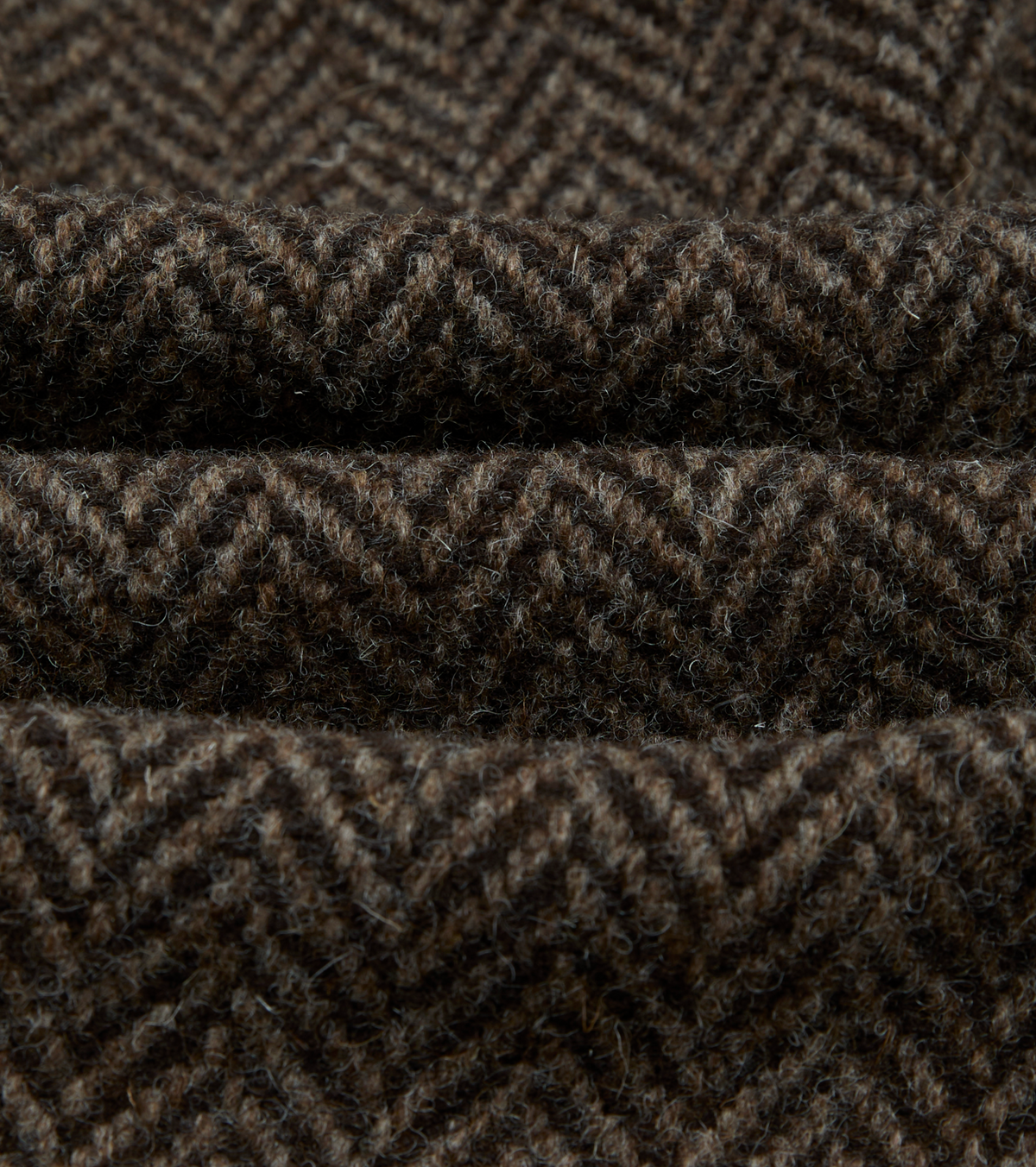 Drake's Raglan Herringbone Overcoat / Dark Brown