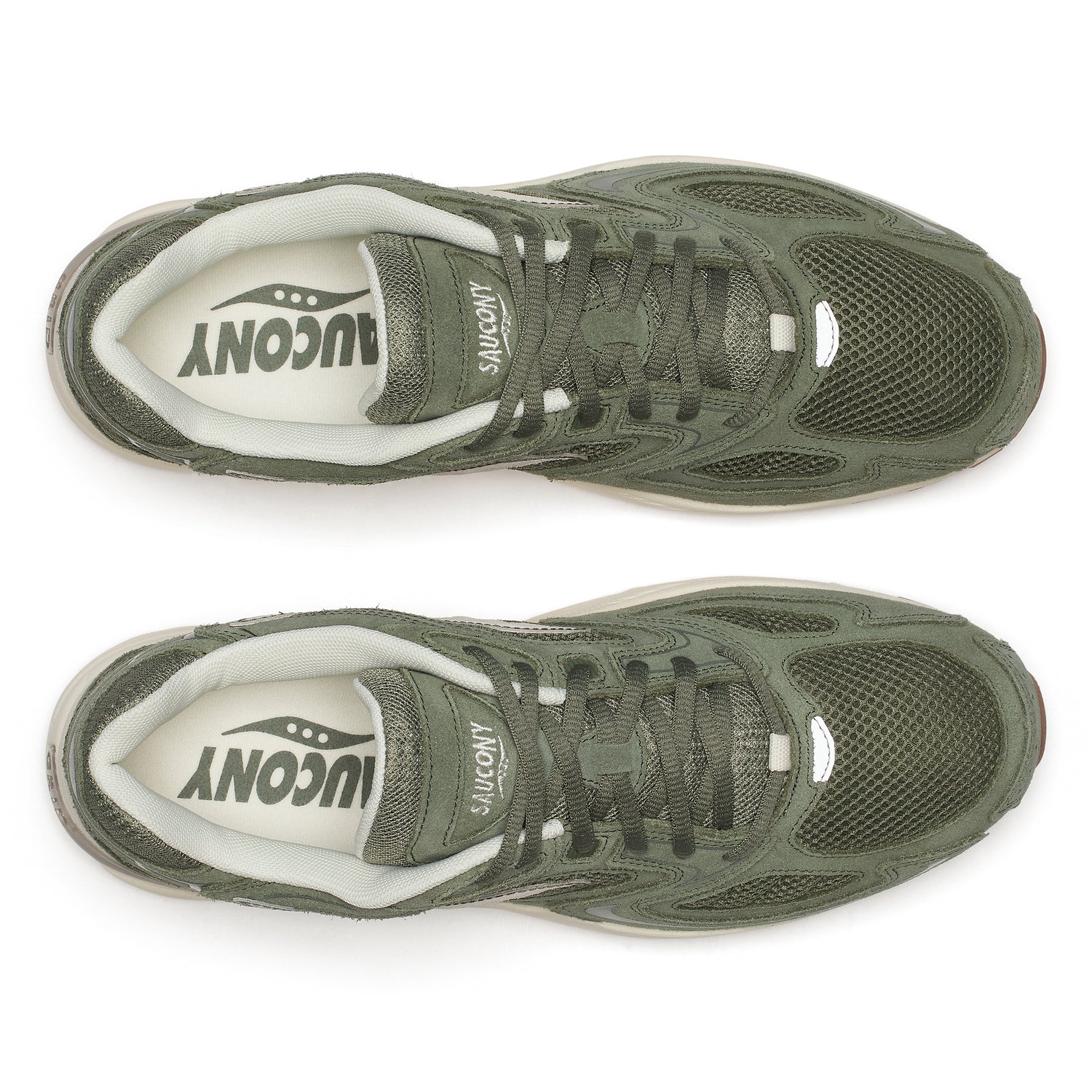 Saucony Originals Grid Jazz 9 Sneakers / Olive & Off White