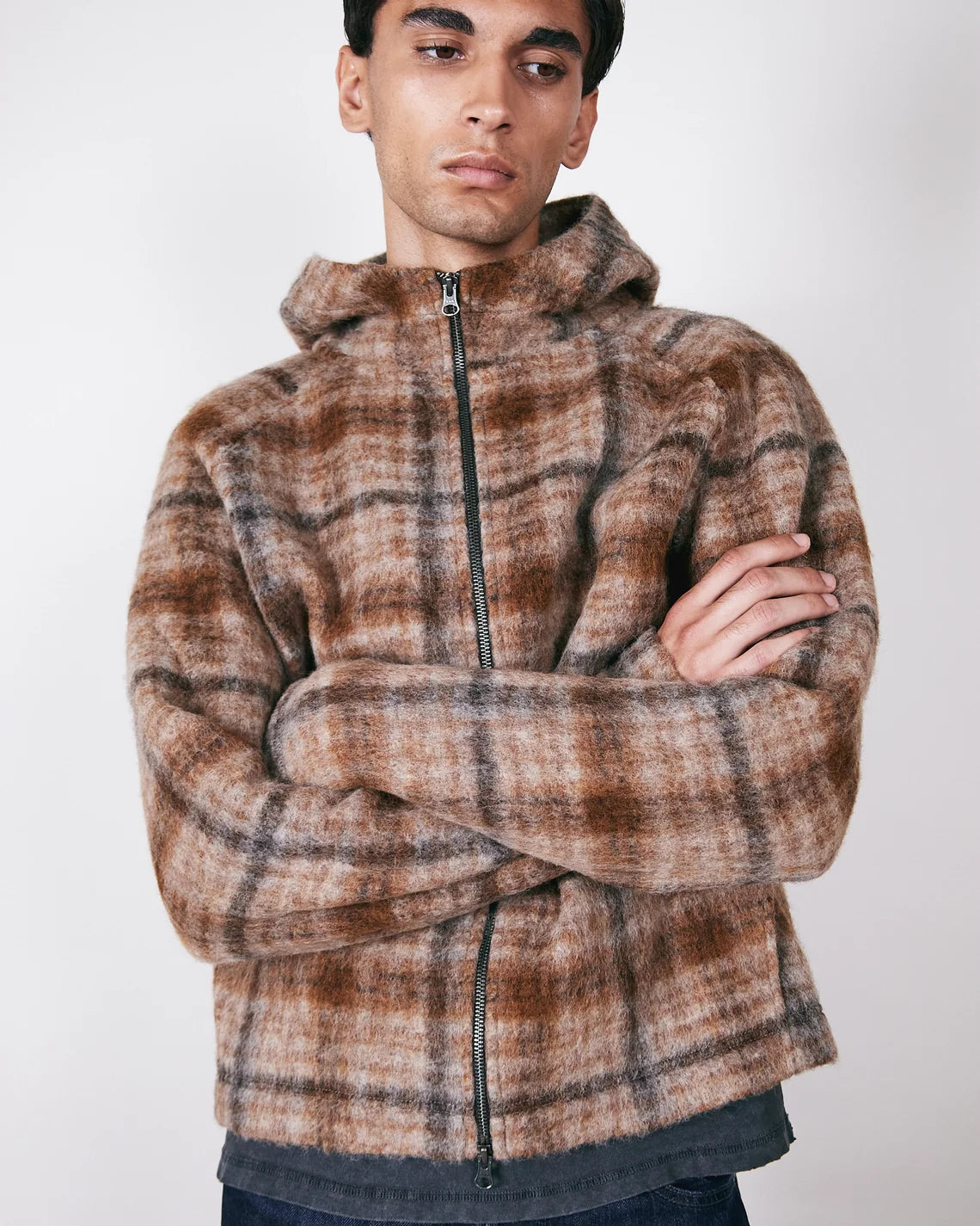 Brixtol Textiles Seven Hoodie / Beige Check