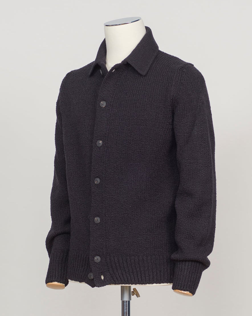 Gran Sasso Boiled Wool Overshirt / Black