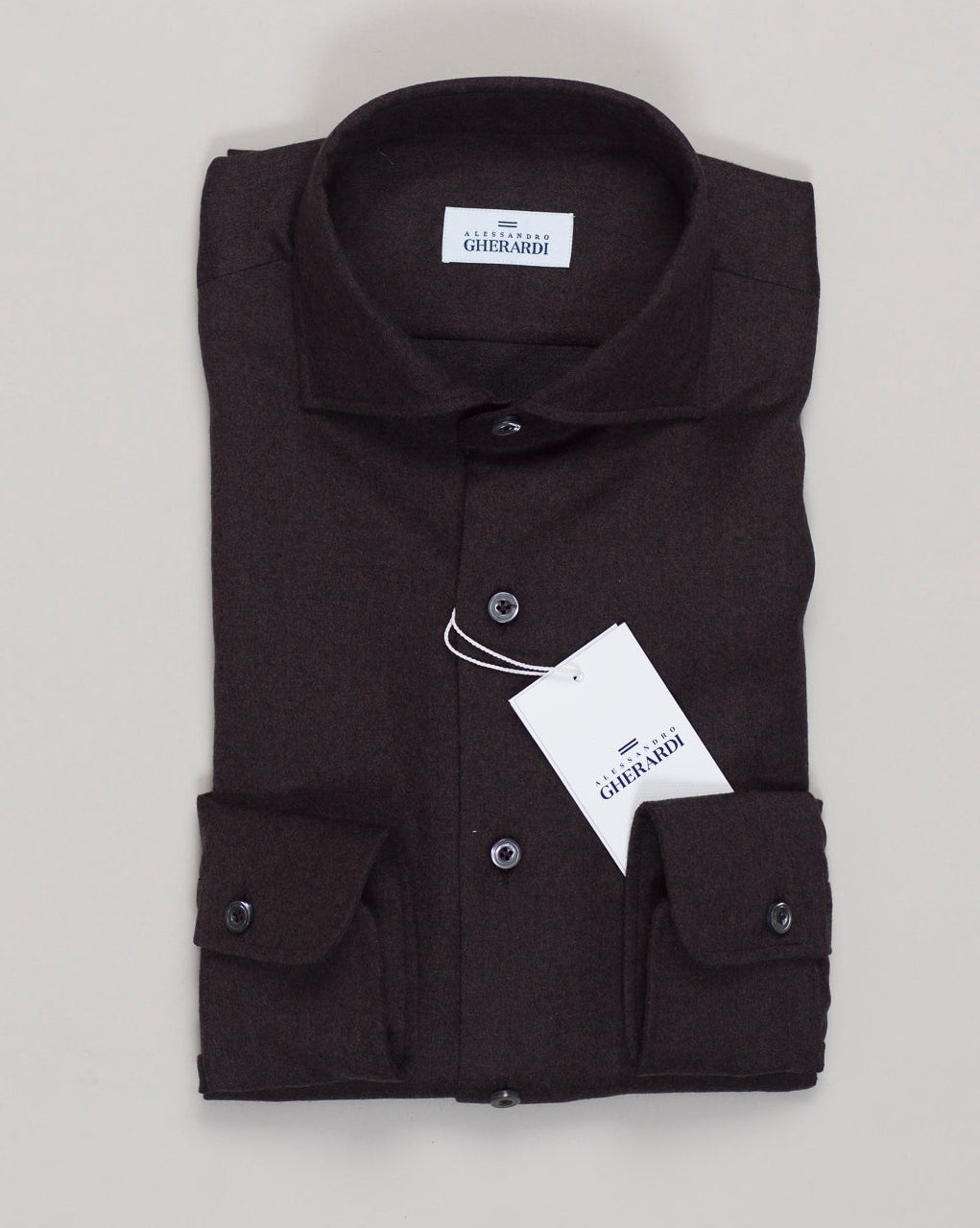 Crafted from pure merino wool, this flannel shirt from Alessandro Gherardi delivers refined warmth with natural breathability. The dark brown tone pairs effortlessly with tailored trousers or casual knitwear, anchoring a versatile wardrobe. Merino's inherent moisture-wicking properties keep you comfortable across seasons, while the relaxed flannel adds subtle texture and depth. A timeless investment piece for those who value quality construction and understated elegance.