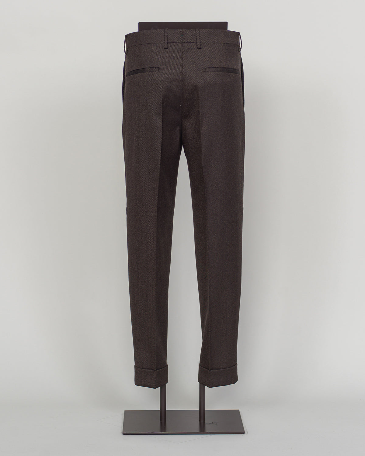 Berwich Chiaia Long Wool Covert Trousers / Brown