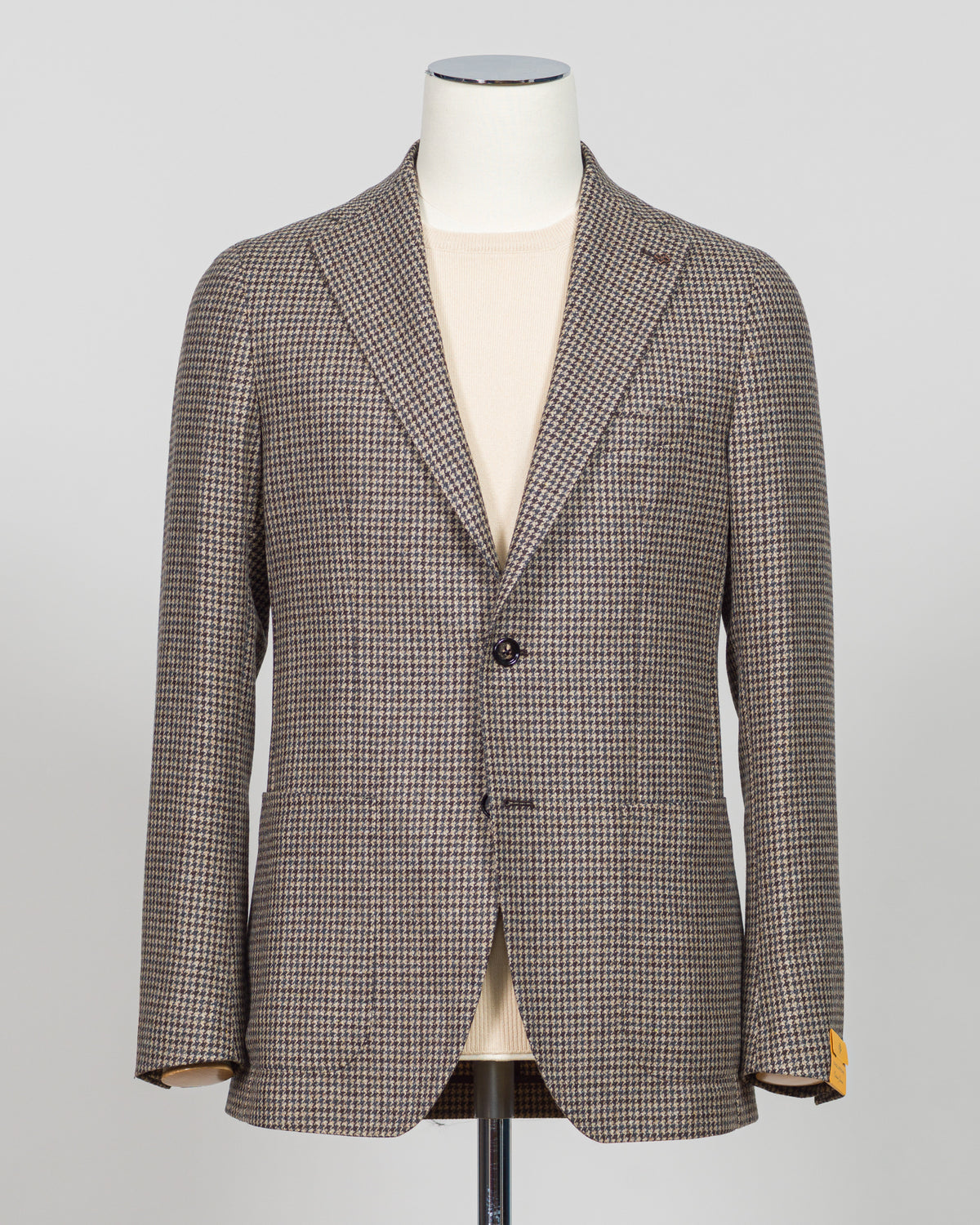 Tagliatore Houndstooth Jacket / Light Brown & Grey