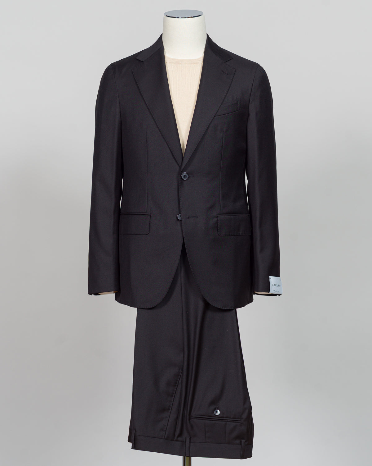 Caruso Super 130's Wool Suit / Black
