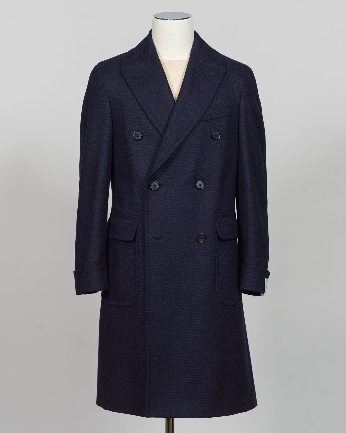 Caruso Wool & Cashmere Otello Overcoat / Navy