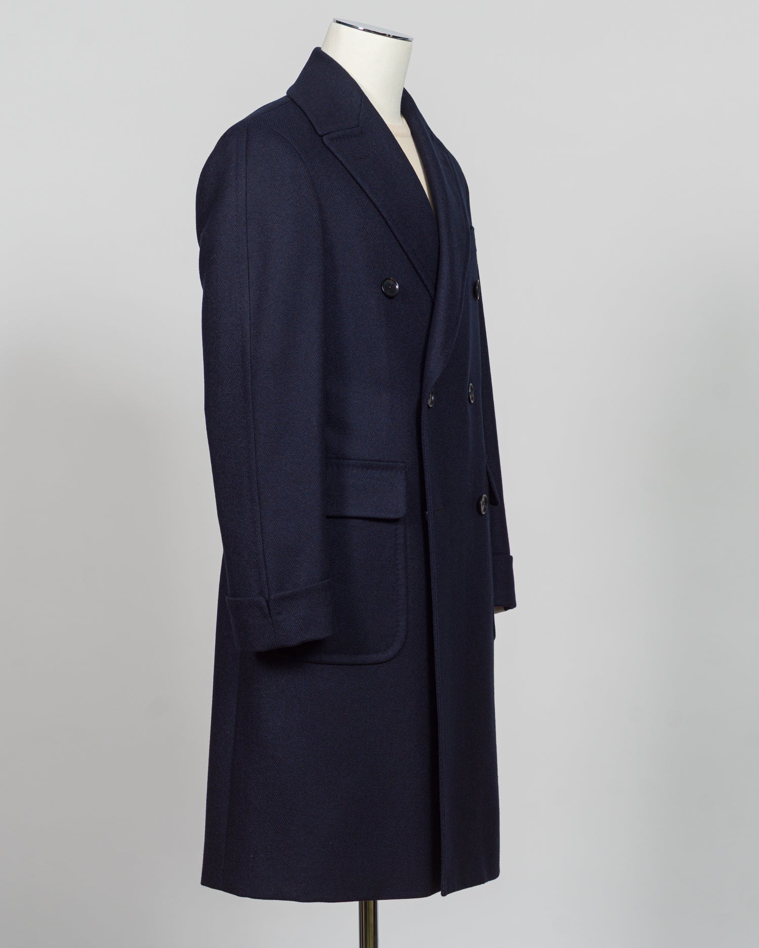 Caruso Wool & Cashmere Otello Overcoat / Navy