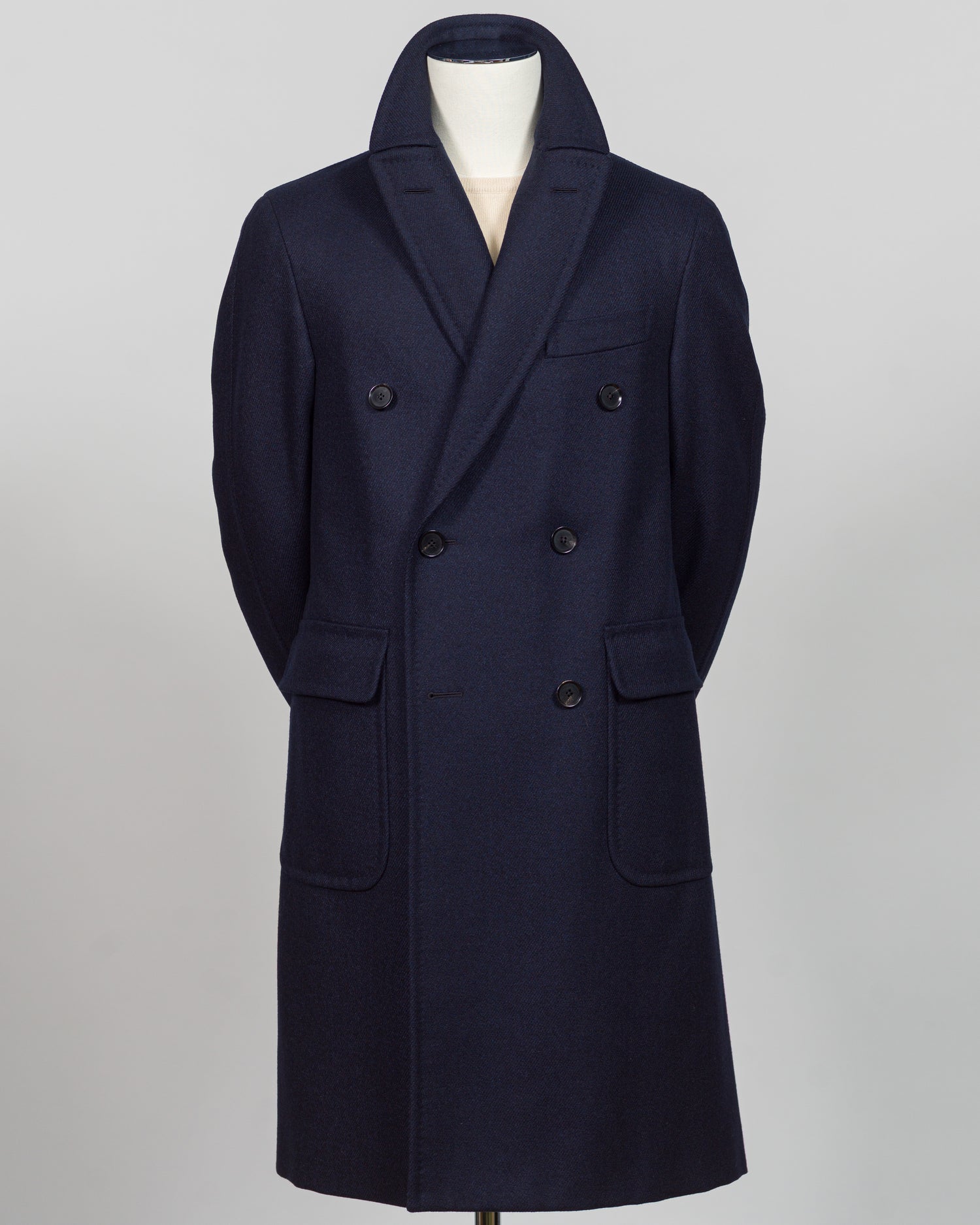 Caruso Wool & Cashmere Otello Overcoat / Navy