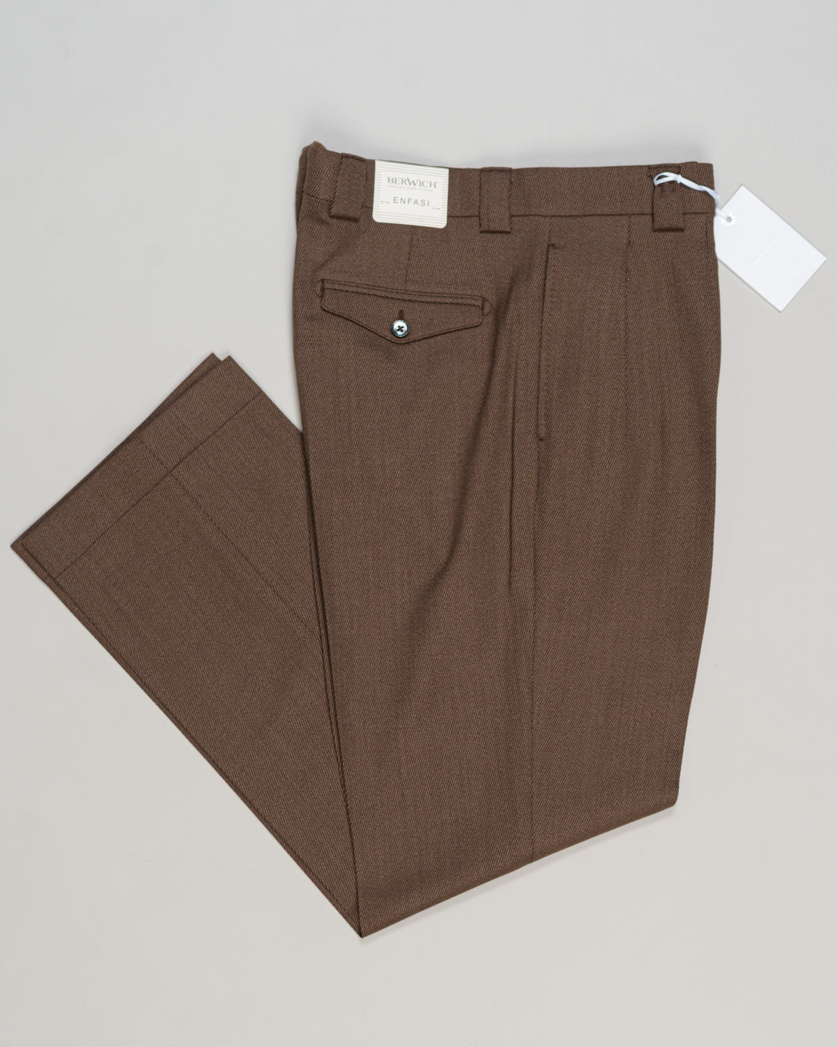 Berwich Pleated Wide Trousers / Light Brown
