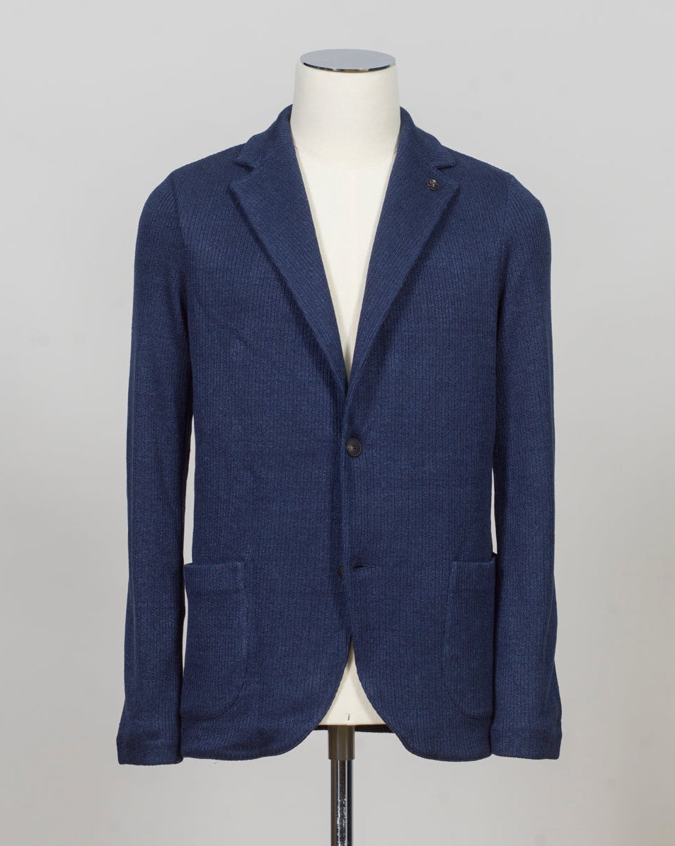 Composition: 68% Linen 32% Cotton
Color: 598 / Blue
Article: 57156 / 18652
Model: Giacca M/L
Made in Italy Gran Sasso Knitted Blazer / Blue