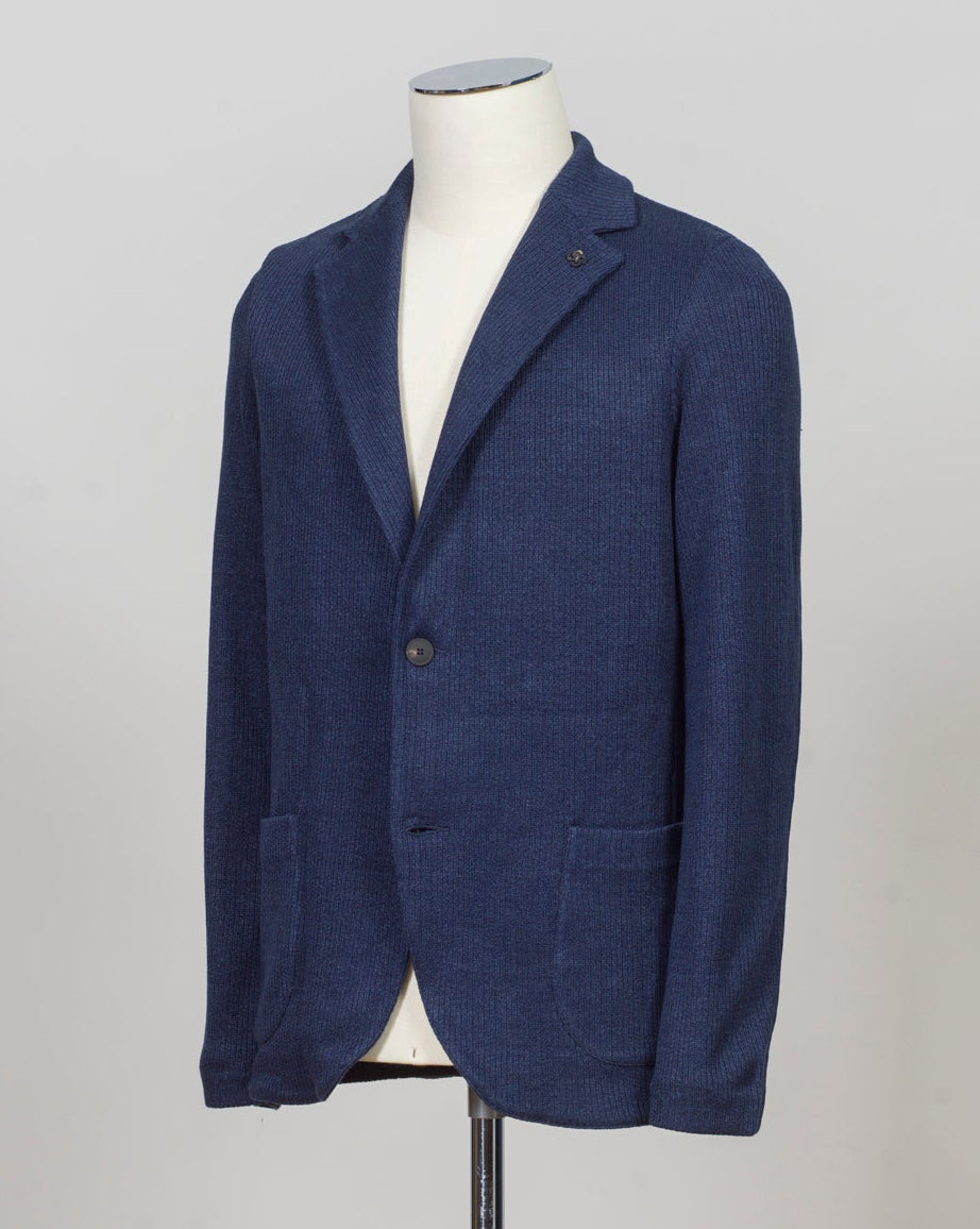 Composition: 68% Linen 32% Cotton
Color: 598 / Blue
Article: 57156 / 18652
Model: Giacca M/L
Made in Italy Gran Sasso Knitted Blazer / Blue