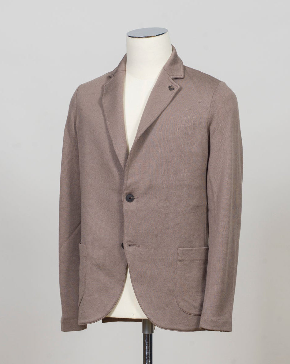 Composition: 100% Virgin Wool
Color: 148 / Taupe
Article: 57156 / 14512
Model: Giacca M/L
Made in Italy Gran Sasso Knitted Wool Blazer / Taupe