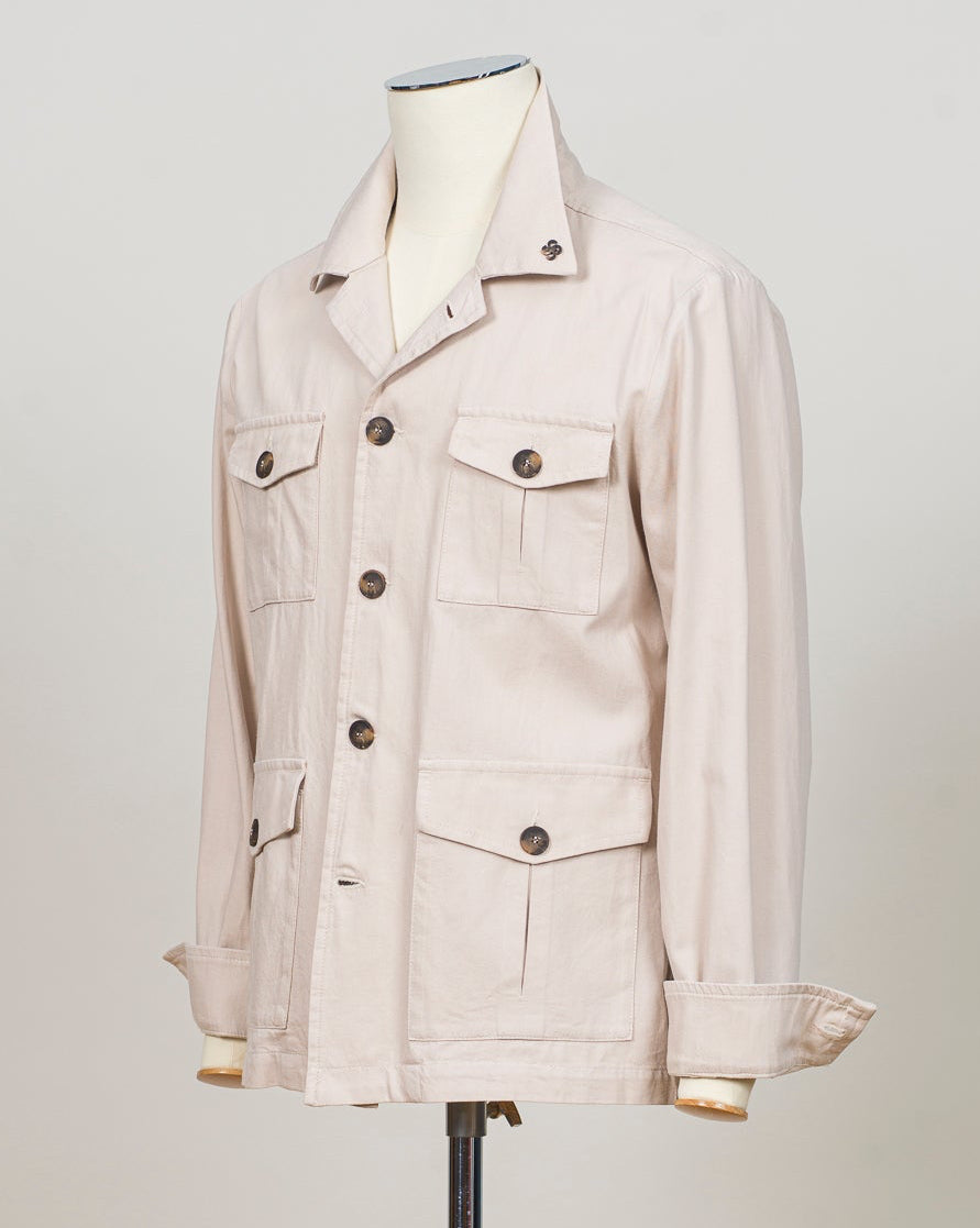 Model: 78110/56100
Material: 100% Cotton
Color: 012 Light Beige
Made in Italy Gran Sasso Cotton Twill Overshirt / Light Beige