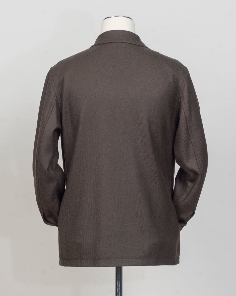 Model: G-Calvin
Art. 160069
Col. M1333 Marrone
Bot 51M
100% Virgin Wool
Heavy twill
Made in Martina Franca, Italy Tagliatore Wool Overshirt / Dark Brown