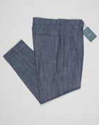 Model: Chiaia long
Single pleat
Front pockets: seam
Back pockets: welted
Hemming: 5cm turn ups
Article: UBULL01
Color: Navy / Denim look
Composition: 70% Cotton 27% Polyester 3% Elastan
Made in Martina Franca, Italy Berwich Bull Cotton Trousers / Navy