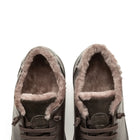 Fabiano Ricci Suede and Leather Sneaker / Dark Brown with Fur Lining
