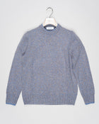 Crew neck knit with a up-to-date, two toned  melangé pattern. Fibers of geelong lambswool are extra crimped and curly. This makes it extremely soft, warm and comfortable to wear.
Article: 10158/25701
Color: 818 / Blue & Grey
Composition: 100% Virgin Wool (Super Geelong)
Made in Italy Gran Sasso Two-tone Wool Crew Neck / Blue