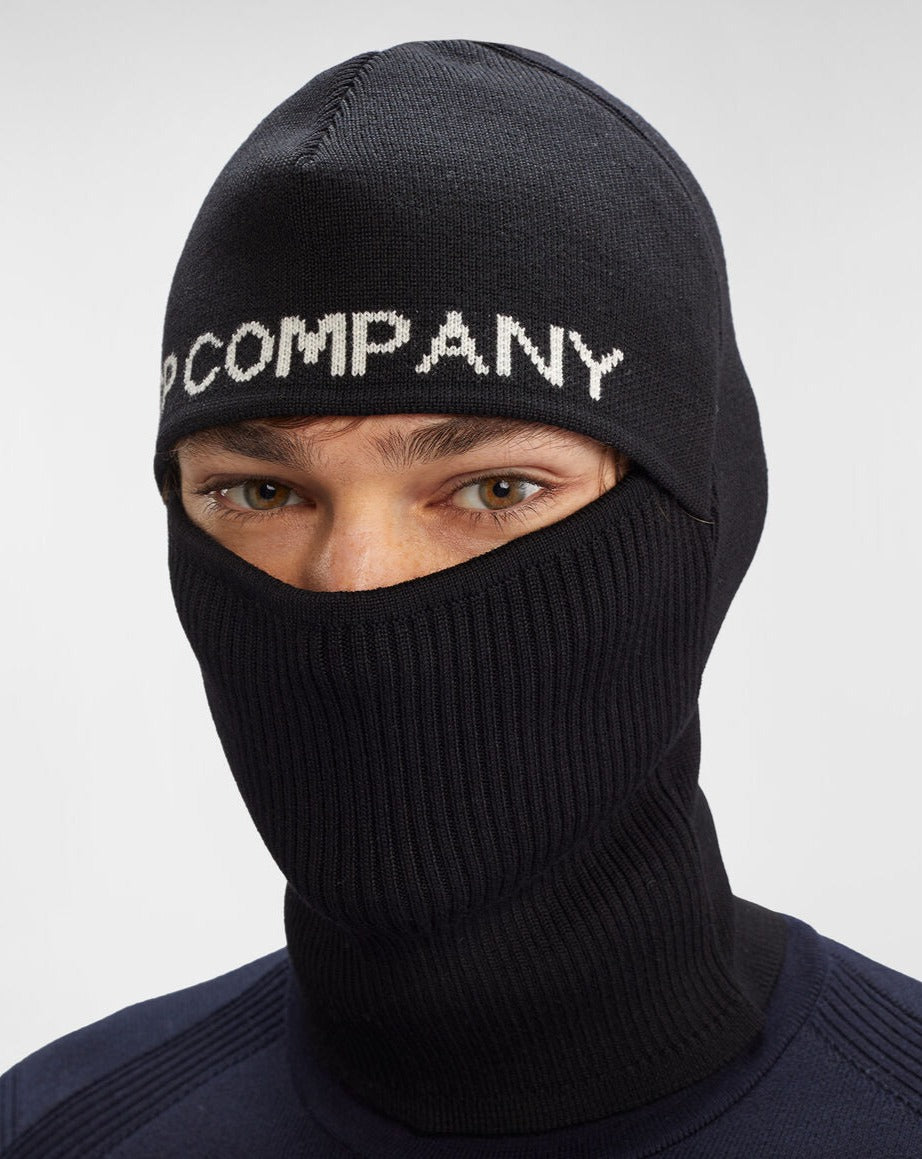 Breathable Lightweight 55% virgin wool & 45% polyester Art. 15CMAC285A 006595A Color: 999 / Black One Size C.P. Company Re-Wool Balaclava / Black