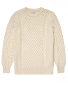 Sunspel Merino Wool Cable Jumper / Ecru
