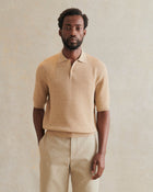 De Bonne Facture Honeycomb Knit Polo / Oatmeal