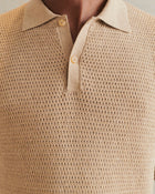 De Bonne Facture Honeycomb Knit Polo / Oatmeal