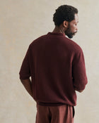 De Bonne Facture Honeycomb Knit Polo / Plum