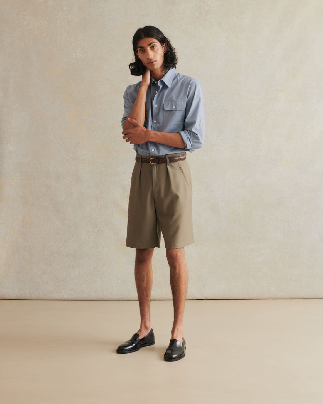 De Bonne Facture Naturalist Wool Shorts / Olive