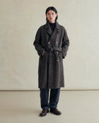 De Bonne Facture Grandad Coat Harris Tweed / Navy Houndstooth