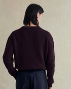 De Bonne Facture Bouclé Wool Crewneck Sweater / Plum