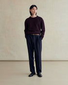 De Bonne Facture Bouclé Wool Crewneck Sweater / Plum