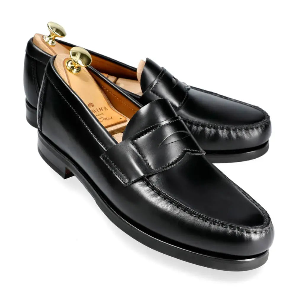 CARMINA / 80893 / BLACK VARIK / PENNY LOAFER