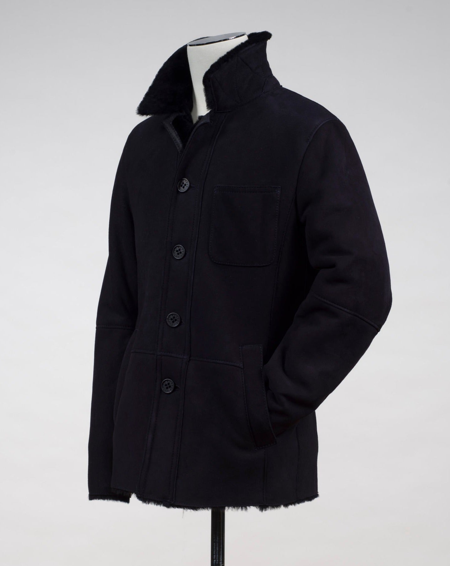 Model: Leander 100% Leather Fur lining Article: 32 1497 Color: AV 555 Werner Christ Lambskin Coat / Black