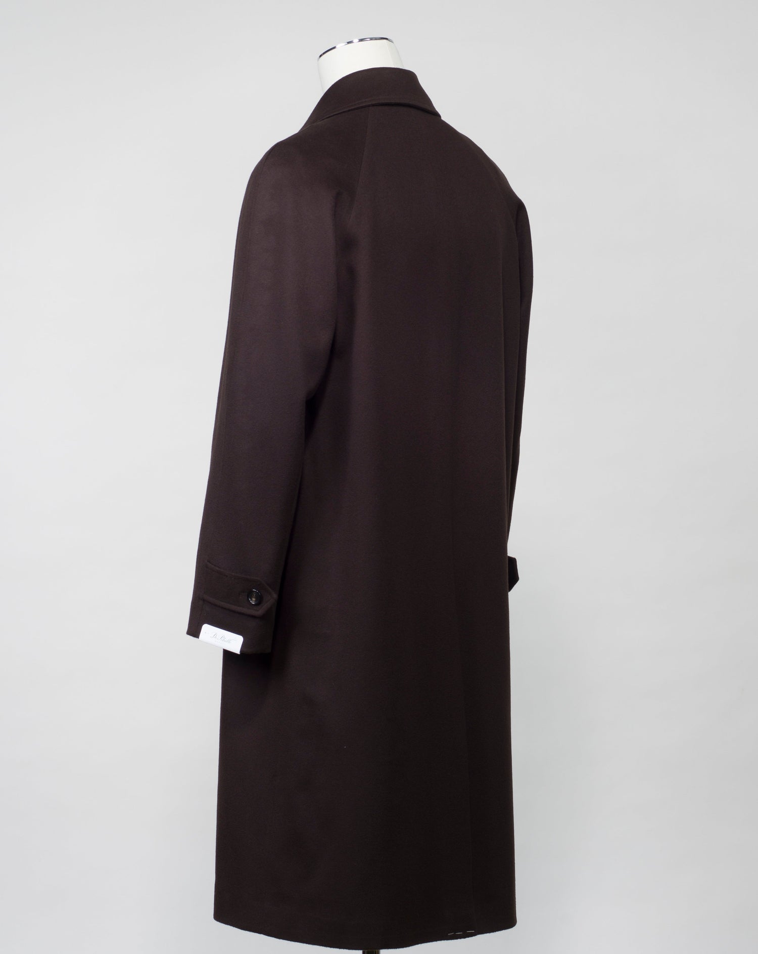 Article: TW22148 Model: Ruffo L Color: Dark Brown / 6970 Composition: 90% wool 10% cashmere De Petrillo Wool & Cashmere Raglan Coat / Dark Brown