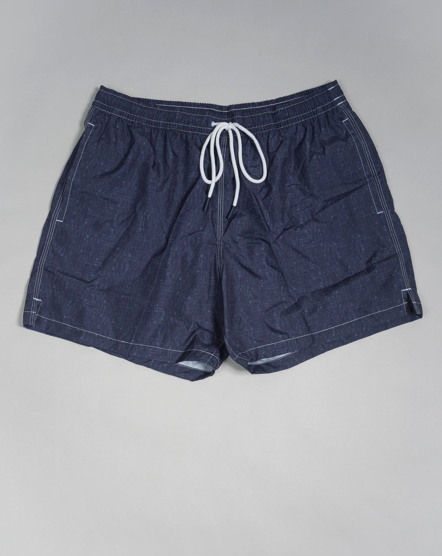 Art. 90101 41400 Col. 597 / Blue Gran Sasso Texture Print Swim Shorts / Navy