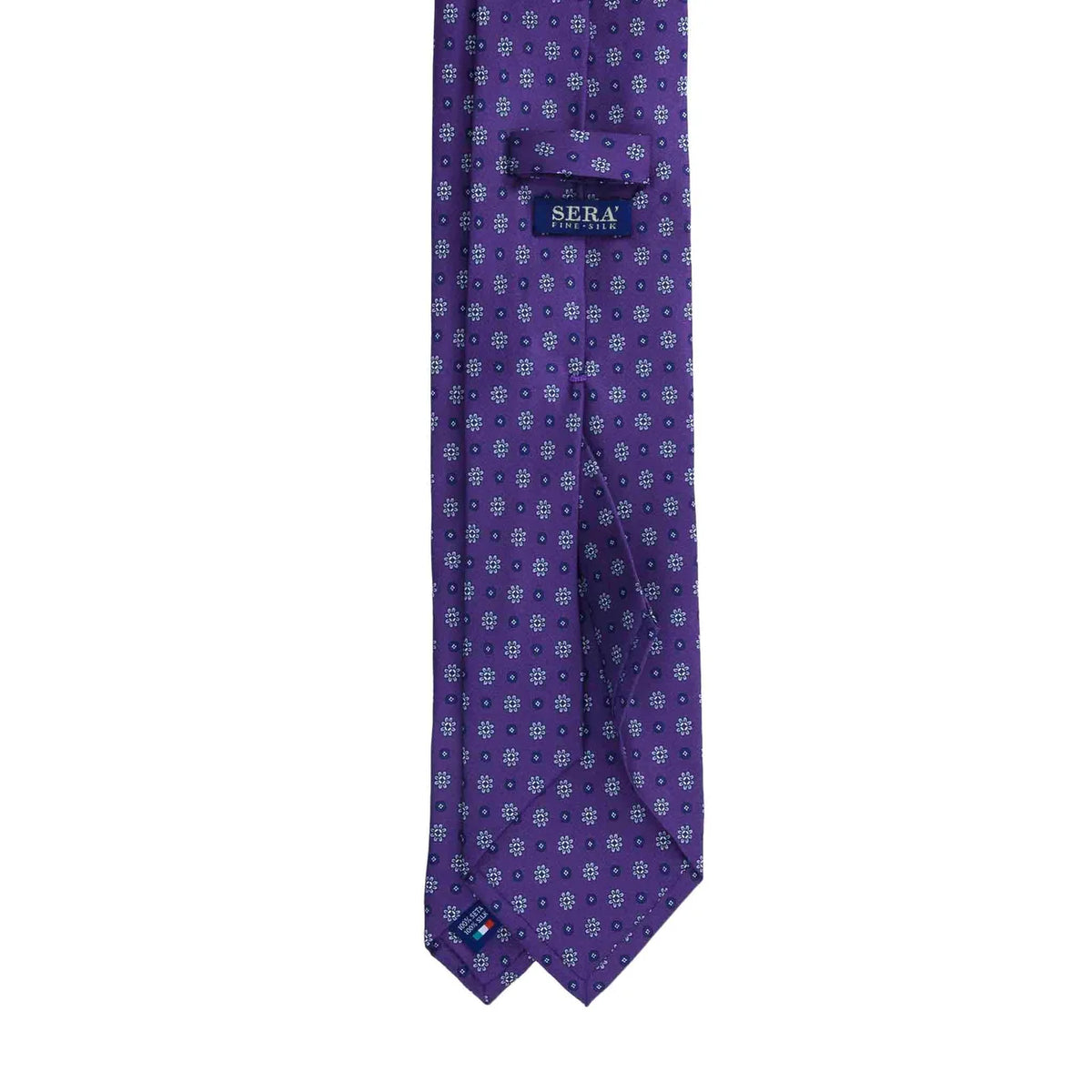Serà Fine Silk Silk Tie with Small Flowers / Purple