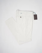 <div> <div>Berwich Morello with a little silk added to the fabric for a soft and luxurious touch.</div> <div>Great summer chinos. </div> </div> <ul> <li>Composition: 88% Cotton 10% Silk 2% Elastan</li> <li>Model: Morello-GD (Garment dyed)</li> <li>Article: tf0599x</li> <li>Color: Panna</li> <li>Made in Martina Franca, Italy</li> </ul>