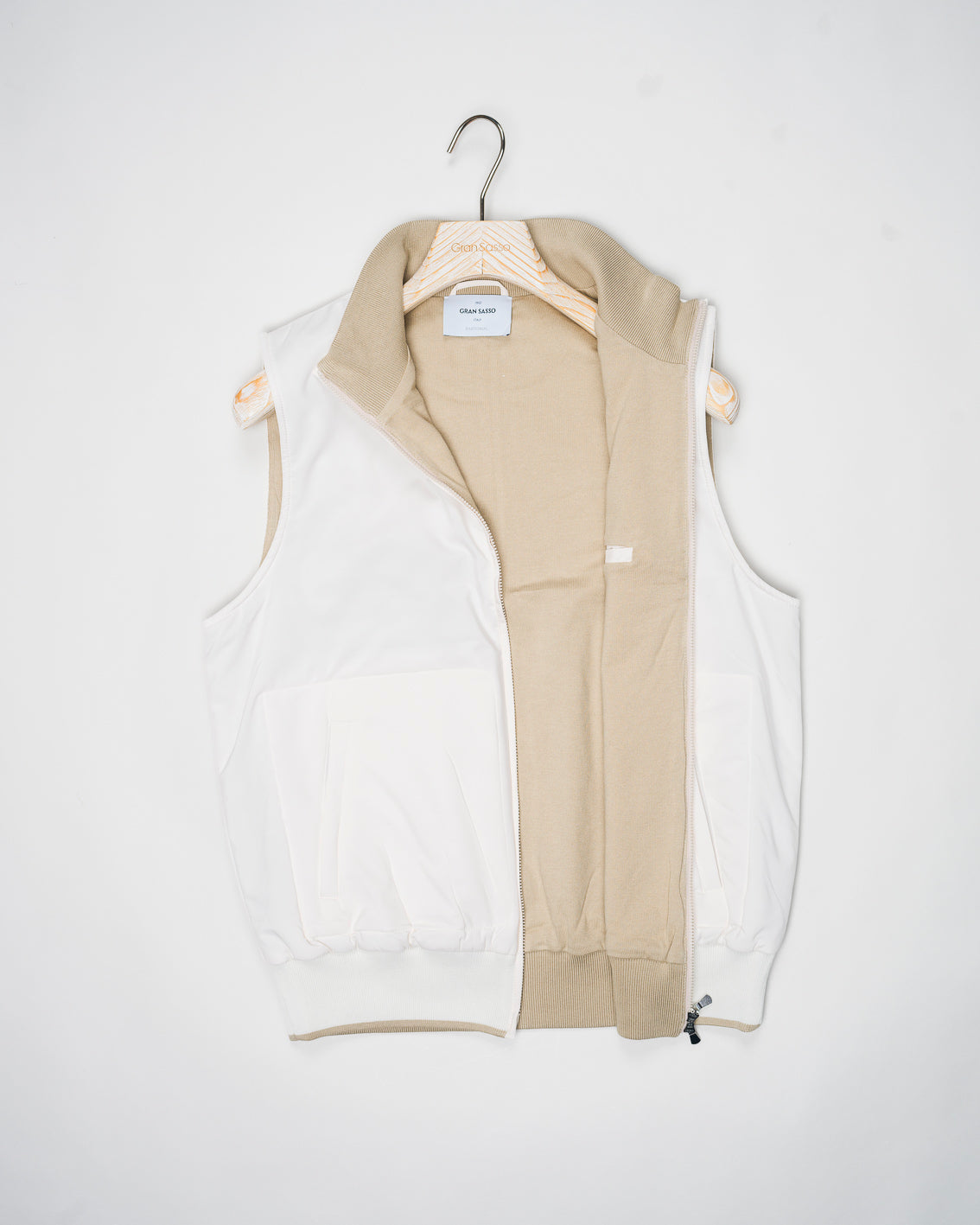 Gran Sasso Zipped Vest / Ecru