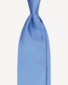 Viola Milano Square Pattern Selftipped Italian Silk Tie / Light Blue