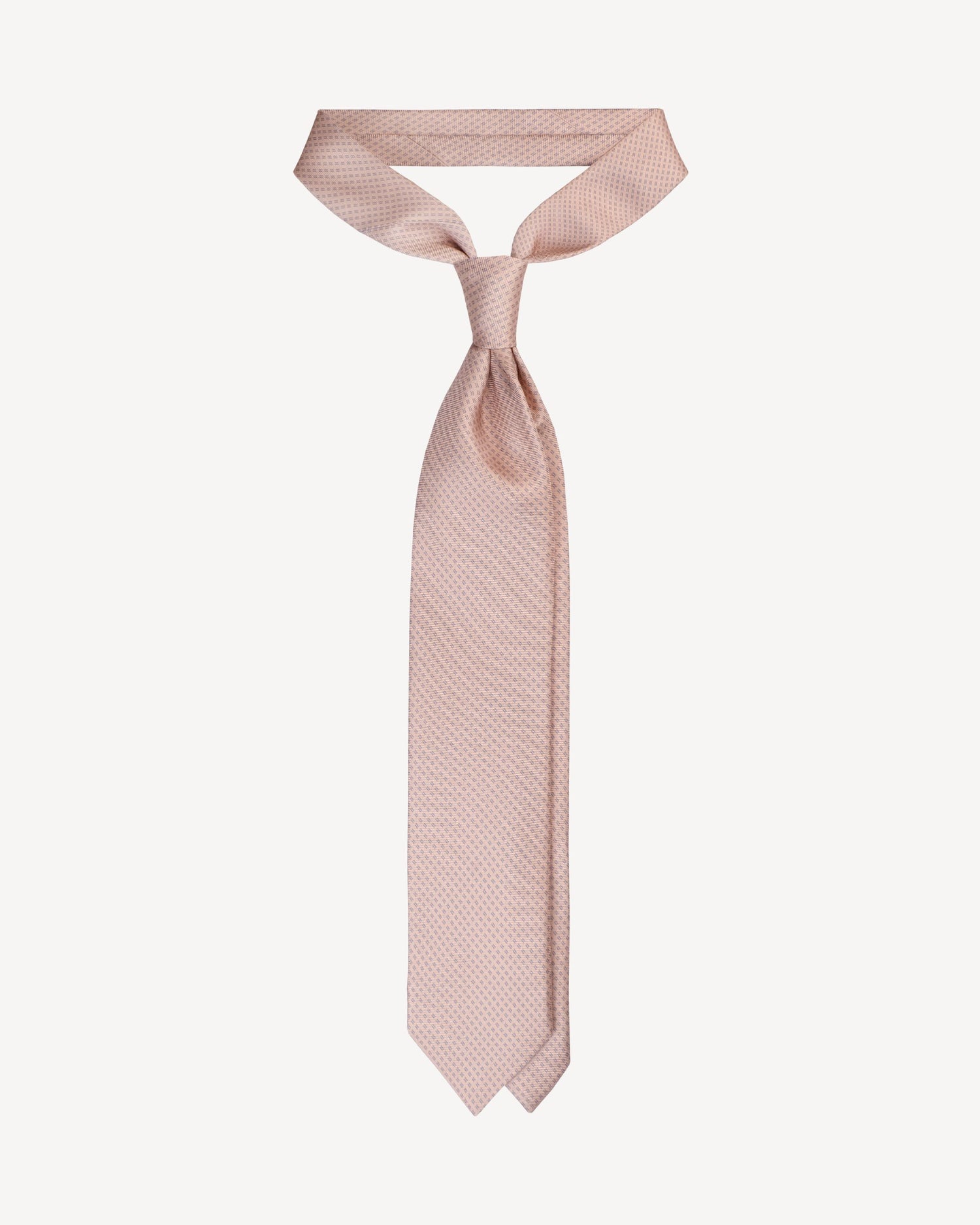Viola Milano Square Pattern Selftipped Italian Silk Tie / Coral