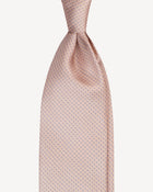 Viola Milano Square Pattern Selftipped Italian Silk Tie / Coral