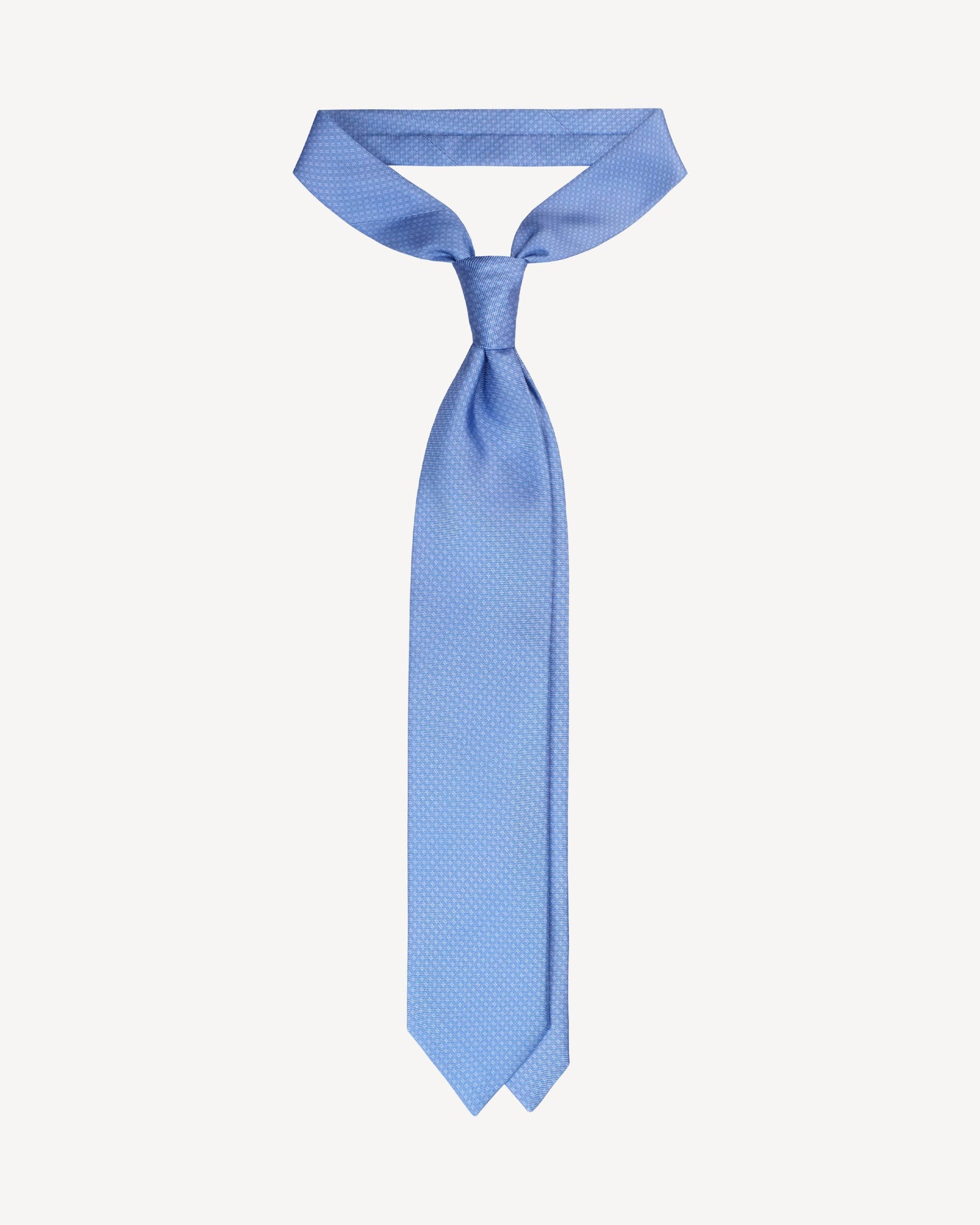 Viola Milano Square Pattern Selftipped Italian Silk Tie / Light Blue