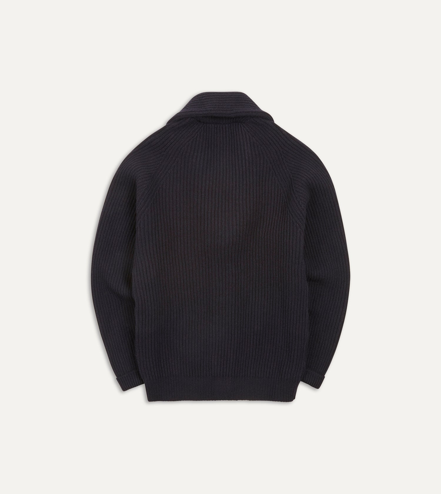 Drake's Lambswool Shawl Collar Cardigan / Navy