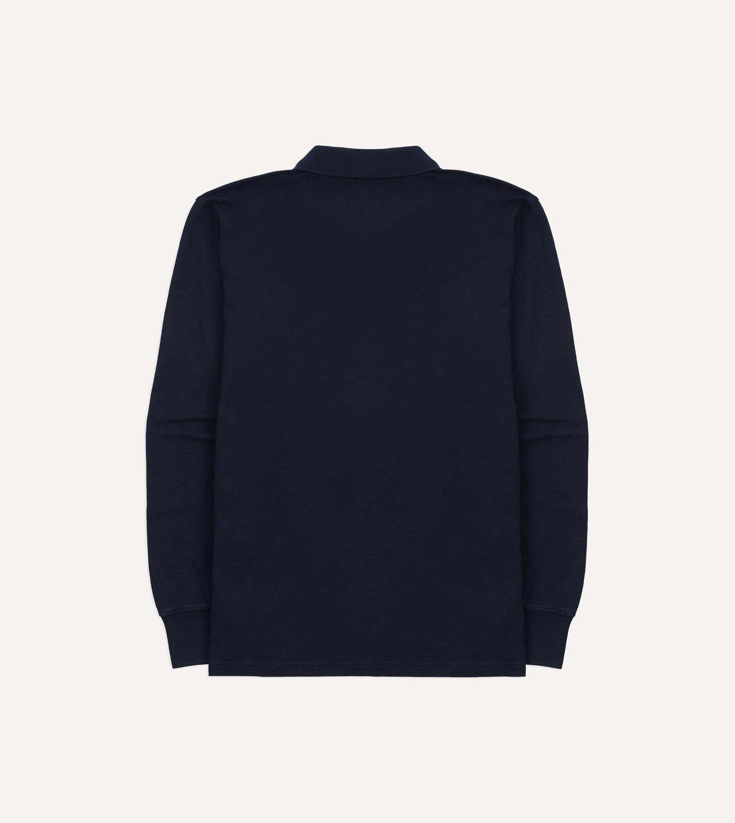 Drake's Pique Cotton Polo Shirt / Navy