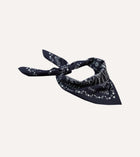 Drake's Paisley Print Cotton Bandana / Navy