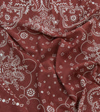 Drake's Paisley Print Cotton Bandana / Dark Red