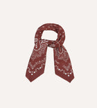 Drake's Paisley Print Cotton Bandana / Dark Red