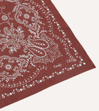 Drake's Paisley Print Cotton Bandana / Dark Red